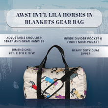 Load image into Gallery viewer, AWST Int'l Lila Horses in Blankets Gear Bag