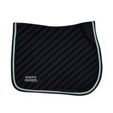 Load image into Gallery viewer, Black Cotton Oblique Euro Saddle Pad