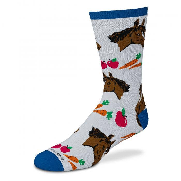G.T Reid Youth Socks - Horses w/Apples Carrots