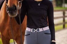 Load image into Gallery viewer, Lavender - 1.5" Silver Stirrup Equestrian Elastic Belt