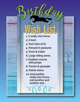 Horse Funny Birthday Card: Wish List