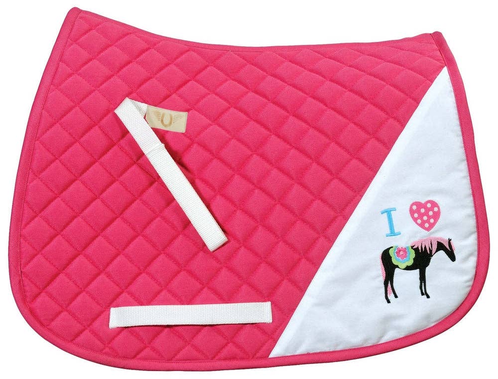 AE TuffRider I Heart Pony Girl Saddle Pad