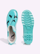 Load image into Gallery viewer, 🎁NORTY Womens Ankle Rain Boots Turquoise Horses