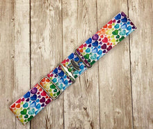 Load image into Gallery viewer, 1.5" Equestrian Surcingle Elastic Belt - Rainbow Hearts