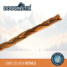Load image into Gallery viewer, DS26 Dogginstix Braided Lamb Collagen Dog Chew – Long Lasting, Digestible, High Protein Rawhide Alternative