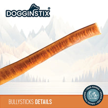 Load image into Gallery viewer, DS26 Dogginstix Bully Stick Dog Chew, All-Natural, Grass-Fed Beef, Odor-Free