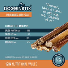 Load image into Gallery viewer, DS26 Dogginstix Bully Stick Dog Chew, All-Natural, Grass-Fed Beef, Odor-Free