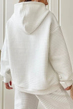 Load image into Gallery viewer, WOMEN DRAWSTRING WAFFLE LONG PULLOVER HOODIE_CWOHOL0201