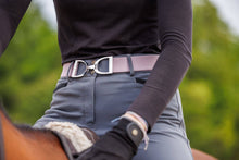 Load image into Gallery viewer, Lavender - 1.5" Silver Stirrup Equestrian Elastic Belt