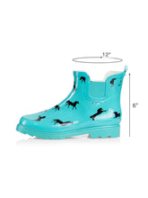 Load image into Gallery viewer, 🎁NORTY Womens Ankle Rain Boots Turquoise Horses