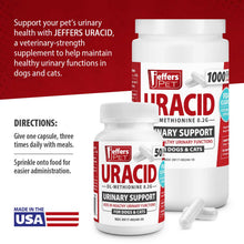 Load image into Gallery viewer, DS26 Jeffers Uracid DL-Methionine 0.2g Capsules for Dogs & Cats – Supports Urinary Tract, Reduces Urine Odor, Prevents Stones