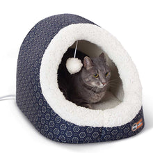 Load image into Gallery viewer, DS26 K&H Pet Products Thermo-Pet Cave Heated Cat Bed – Plush Cat Cave & Tunnel for Cats and Small Dogs
