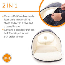 Load image into Gallery viewer, DS26 K&H Pet Products Thermo-Pet Cave Heated Cat Bed – Plush Cat Cave & Tunnel for Cats and Small Dogs