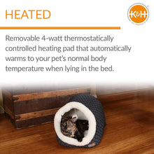 Load image into Gallery viewer, DS26 K&H Pet Products Thermo-Pet Cave Heated Cat Bed – Plush Cat Cave & Tunnel for Cats and Small Dogs
