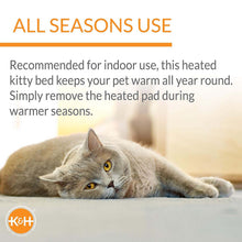Load image into Gallery viewer, DS26 K&H Thermo-Kitty Cuddle Up Cat Bed – Indoor Heated Cat Bed with Low-Wall Design, Soft Foam Base & Removable Washable Cover