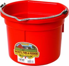 Load image into Gallery viewer, DS26 Little Giant Flat-Back Plastic Buckets – Impact-Resistant, Easy to Hang, 8 qt & 20 qt