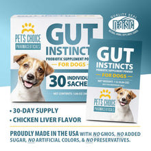 Load image into Gallery viewer, Pet's Choice Gut Instincts Probiotic Powder Packets for Dogs – Daily Digestive & Immune Support, 30 Count