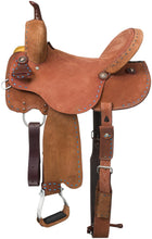 Load image into Gallery viewer, Tough1 Medina Buckstitch Roughout Barrel Saddle