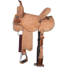 Load image into Gallery viewer, Tough1 Medina Buckstitch Roughout Barrel Saddle