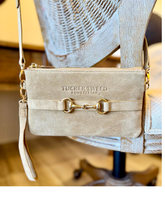 Load image into Gallery viewer, Wellington Wristlet Palomino Suede Edition