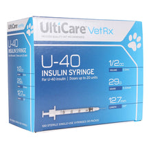 Load image into Gallery viewer, DS26 UltiCare U-40 Insulin Syringes, 29ga x ½", Box of 100 ct