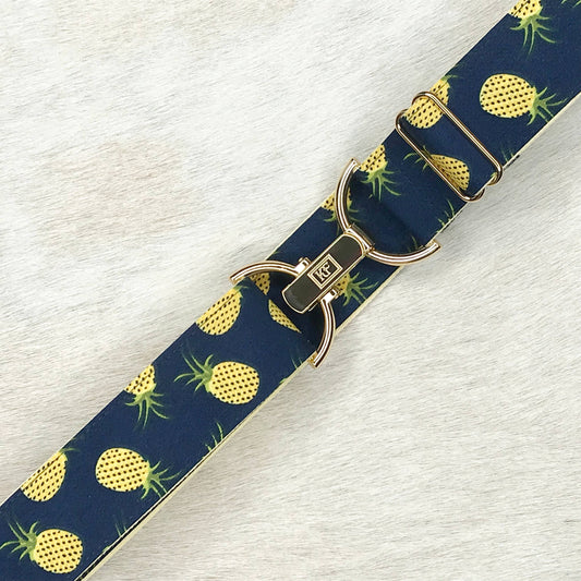 Pineapples - Navy-adjustable belt-one size fits most