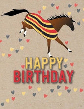 Load image into Gallery viewer, SOLDOUTHorse Birthday Card: Bucking Horse in Newmarket Blanket