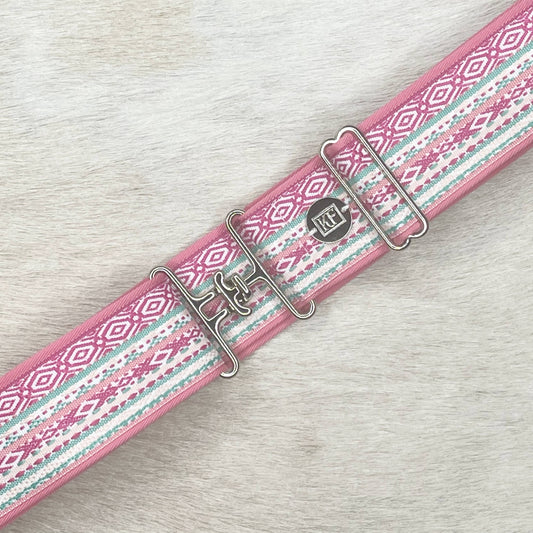 Pink/Green Aztec - adjustable belt