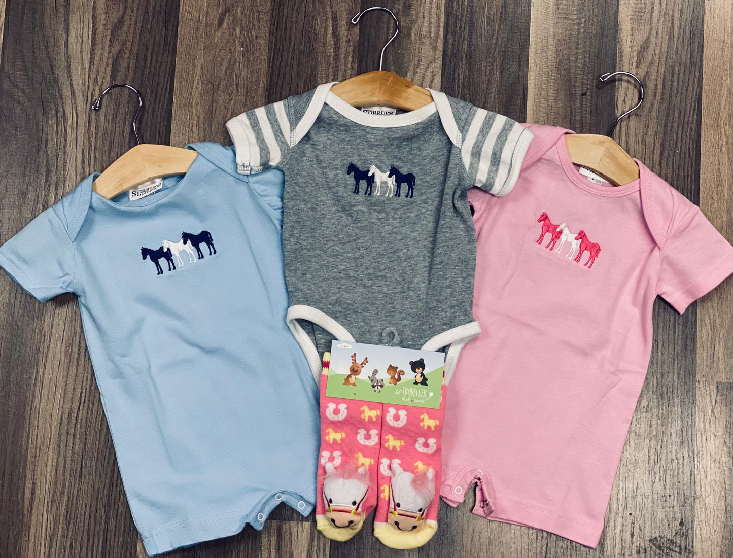 391 Toddler Romper Three Foals