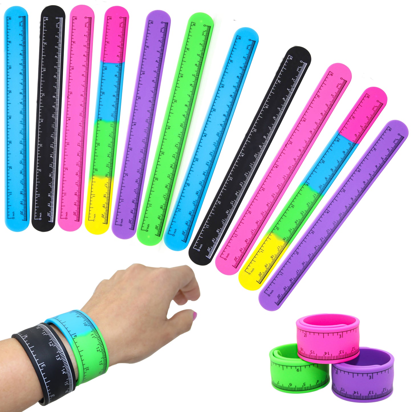 Silicone Ruler Slap Bracelets for Kids