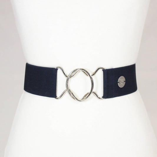 Navy Solid Elastic - adjustable belt