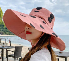 Load image into Gallery viewer, Polka Dot Reversible Sun Hat