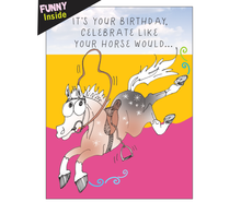 Load image into Gallery viewer, Horse Birthday Card: NEW Celebrate like your horse...