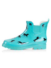 Load image into Gallery viewer, 🎁NORTY Womens Ankle Rain Boots Turquoise Horses