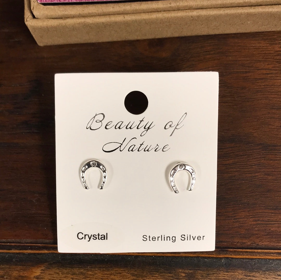 852 BN Horseshoe Stud Single Crystal