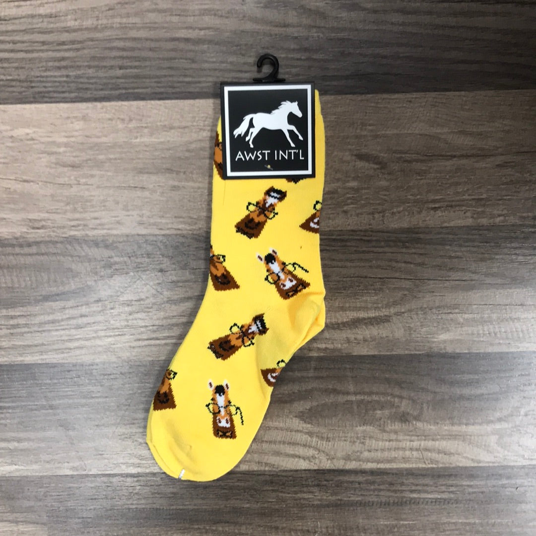 647 Crew Socks-Horses with Spectacles