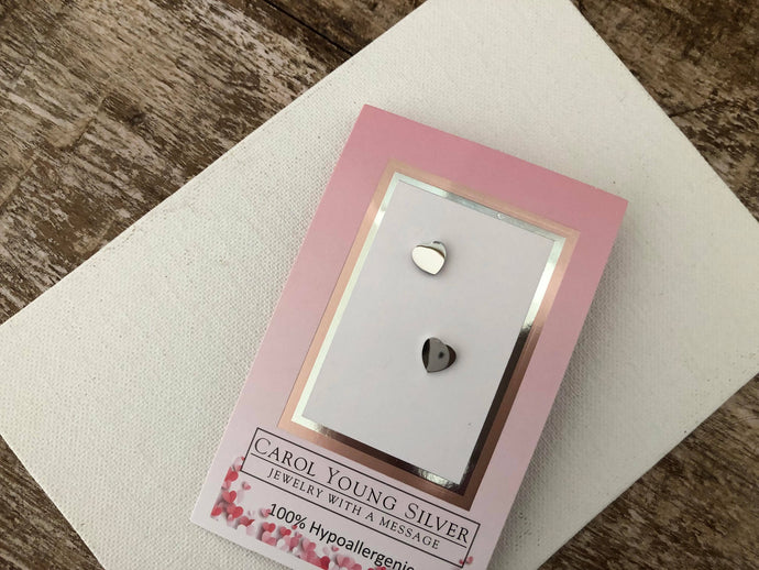 Mini heart Earrings/Silver tone