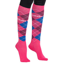 Load image into Gallery viewer, TuffRider Argyle Knee Hi Socks
