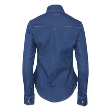 Load image into Gallery viewer, TuffRider Cody Ladies Western Denim Shirt with Covered Zip Closure and Decorative Pearl Snaps
