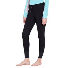 Load image into Gallery viewer, TuffRider Ladies Ribb Lowrise Wide Waistband Knee Patch Breeches
