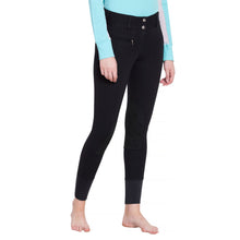 Load image into Gallery viewer, TuffRider Ladies Ribb Lowrise Wide Waistband Knee Patch Breeches
