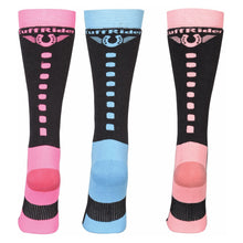 Load image into Gallery viewer, TuffRider Ladies Neon Winter Thermal Knee Hi Socks - 3 Pack
