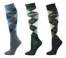 Load image into Gallery viewer, TuffRider Ladies Argyle Knee Hi Socks - 3 Pack
