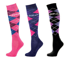 Load image into Gallery viewer, TuffRider Ladies Argyle Knee Hi Socks - 3 Pack
