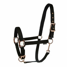 Load image into Gallery viewer, Lettia Rosegold Padded Leather Breakaway Halter
