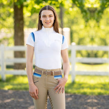 Load image into Gallery viewer, Equine Couture Gradient Short Sleeve Show Shirt w/ Arm Stripes
