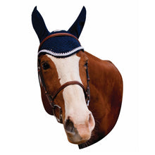 Load image into Gallery viewer, Equine Couture Fly Bonnet with Silver Rope &amp; Crystals
