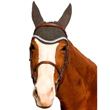 Load image into Gallery viewer, Equine Couture Fly Bonnet with Silver Rope &amp; Crystals
