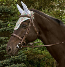 Load image into Gallery viewer, Equine Couture Rainbow Fly Bonnet with Crystals
