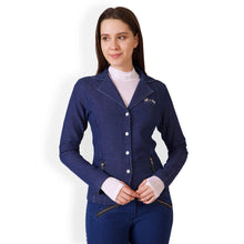 Load image into Gallery viewer, Equine Couture Ladies Denim and Diamonds Stretch Show Coat
